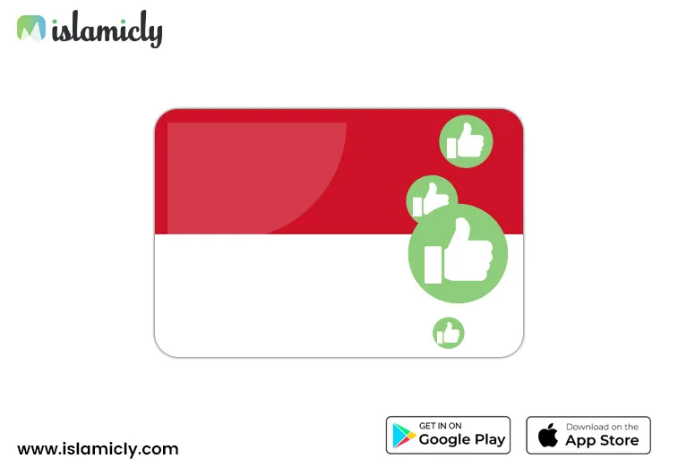 Indonesia flag with the Islamicly logo in the top left corner.